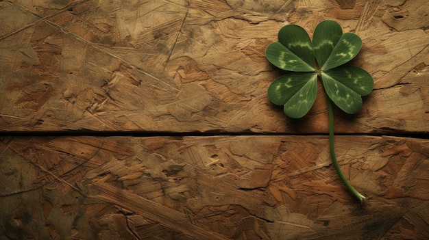 Photo elegant closeup of a fourleaf clover isolated on a dark background symbolizing good luck and fortune