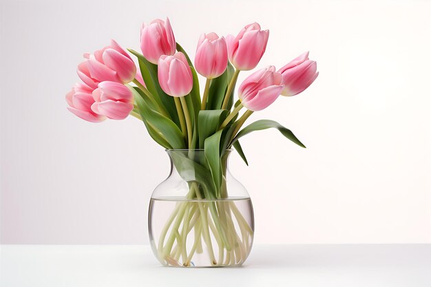 Elegant Cluster of Pink Tulips