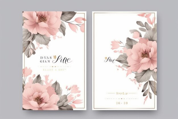 Elegant color full wedding invitation card vector