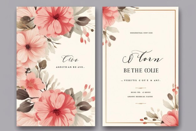 Elegant color full wedding invitation card vector