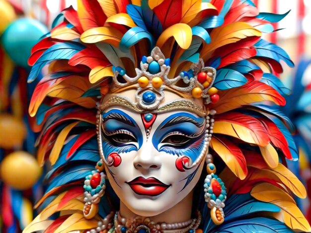 Elegant colored decorations for the carnival in Brazil
