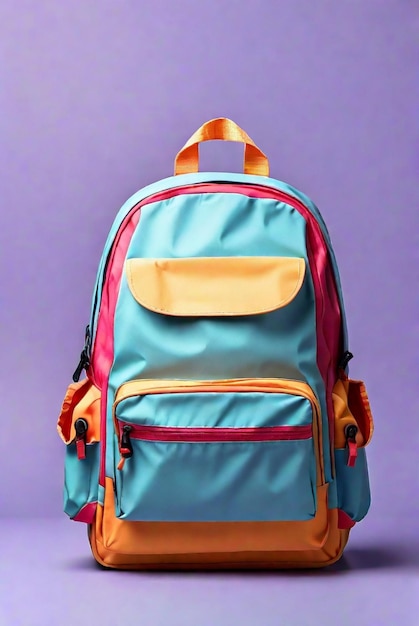 A elegant colored school bag isolated on color background for student