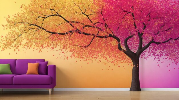 Elegant colorful tree