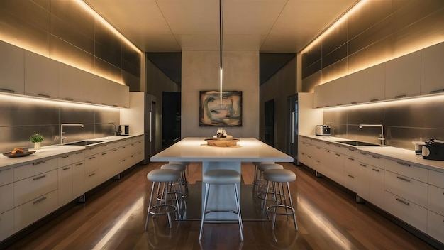 Elegant contemporary kitchen room interior