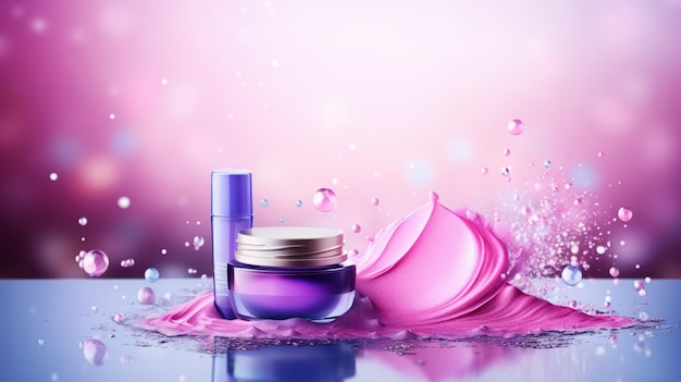 Photo elegant cosmetic products background