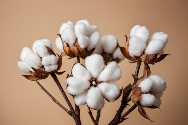 Photo elegant cotton branch closeup