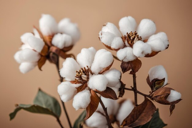 Photo elegant cotton branch closeup