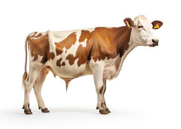 Photo elegant cow on white background