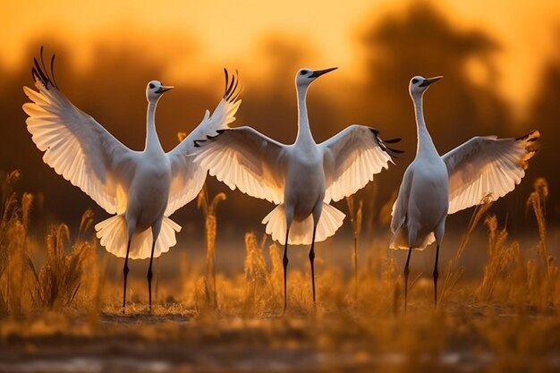 Elegant Cranes Dancing