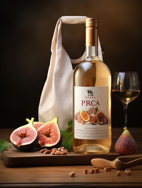 Photo elegant croatia rakija figs prosciutto mediterranean hues vine calli trending background layout