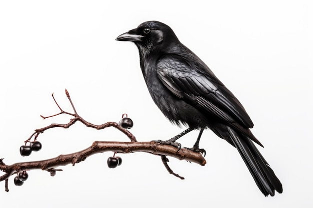 Elegant Crow Rest Isolated On White Background