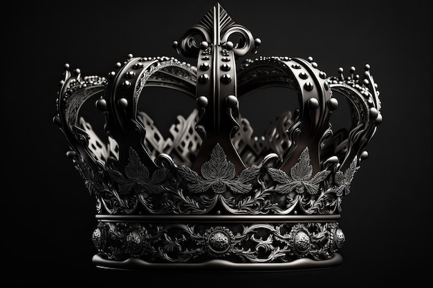 Photo elegant crown on a jet black ground