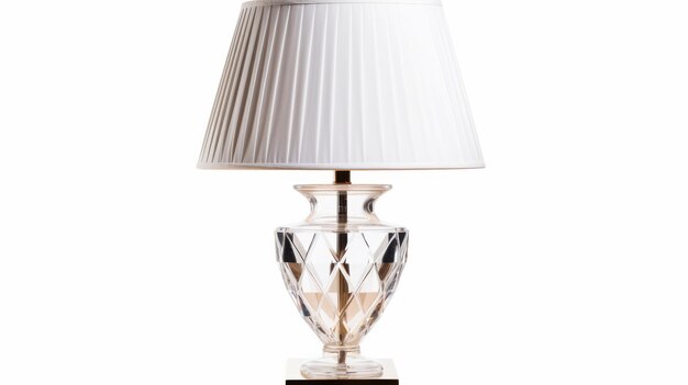 Photo elegant crystal table lamp on white background