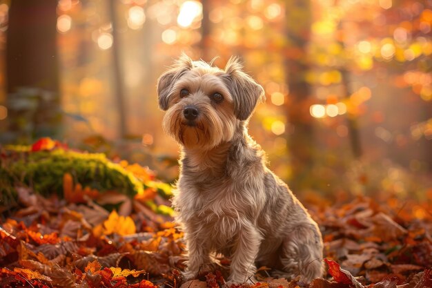 Elegant Dandie Dinmont Terrier sitting gracefully in the sun