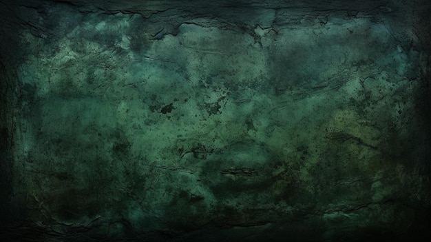 Elegant dark emerald green background with black shadow border and old vintage grunge texture design