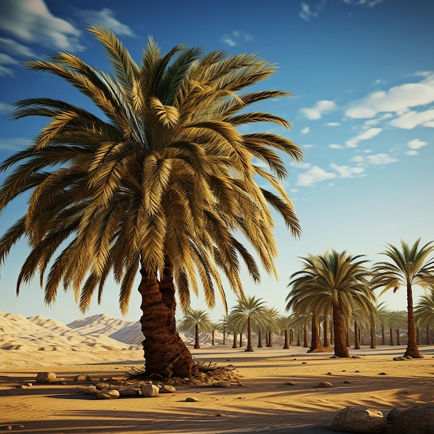 Elegant Date Palm in Natural Color Wallpaper