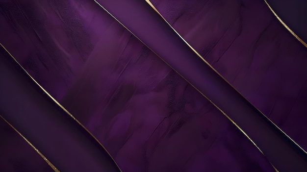 Photo elegant deep purple and gold layered background with straight lines for premium branding and