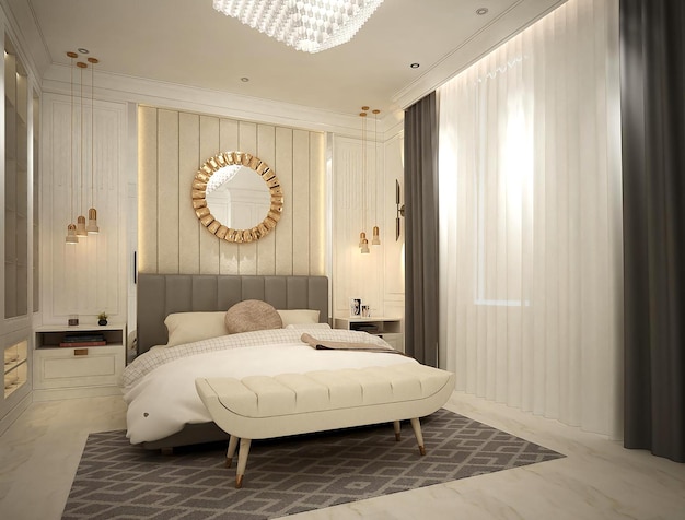 Elegant and Deluxe Girl Bedroom Interior Design