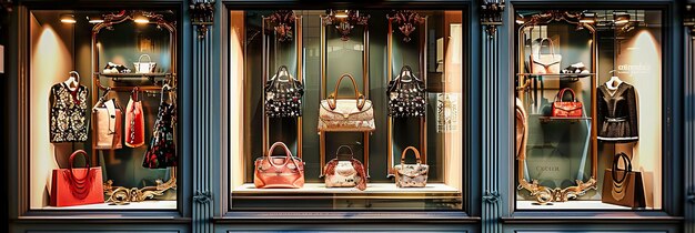 Photo elegant designer store a chic and luxurious shopping space showcasing stylish clothes and accessories