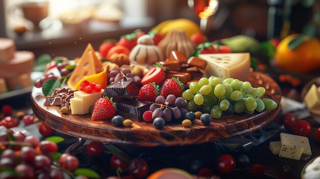 Photo elegant dessert charcuterie display