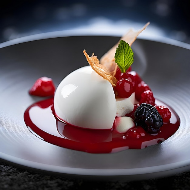 Elegant dessert plating