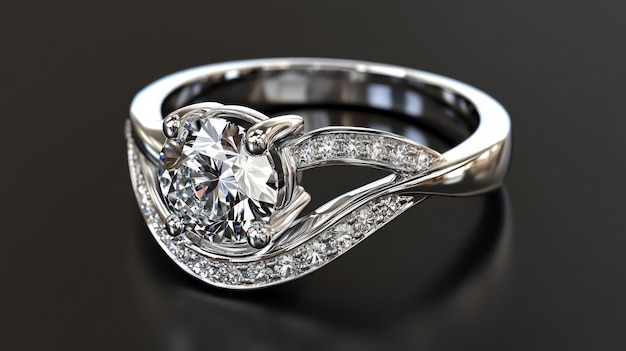 elegant diamond ring with intricate design
