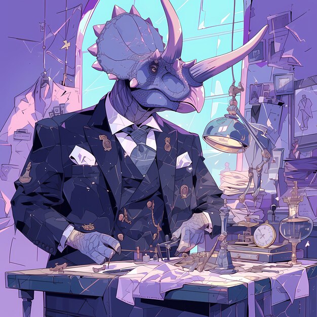 Photo elegant dinosaur tailor