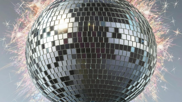 Elegant disco ball with copy space