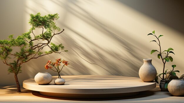 Elegant Display with Minimalistic Natural Design