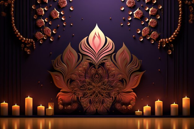 Foto elegant diwali-banner met artistieke patronen en een 00537 00