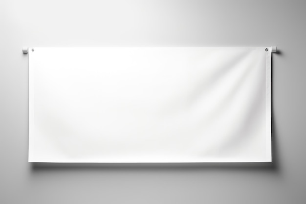 Elegant Draped White Fabric Banner Mockup on Wall