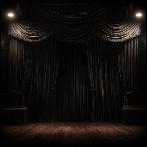 Photo elegant drapes on stage