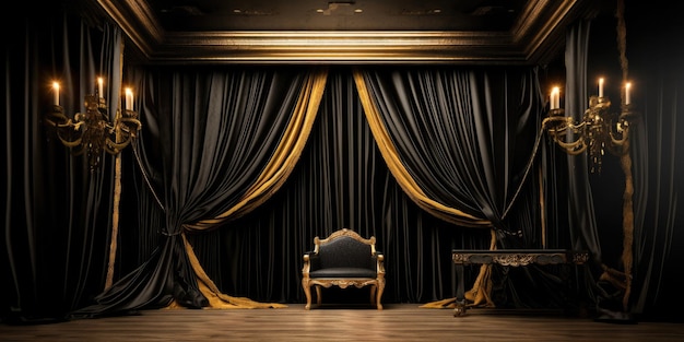 elegant drapes on stage