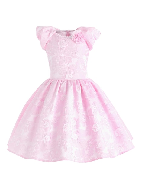 Elegant dress for a girl in soft pink