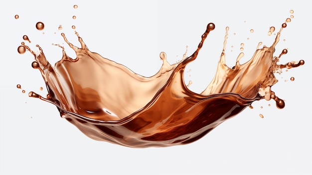 Elegant Dynamic Splash of Brown Liquid Freezing Motion in the Air