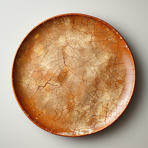 Elegant Earthy Brown Ceramic Dessert Plate Irregular Shape With a Su creative concept idea design