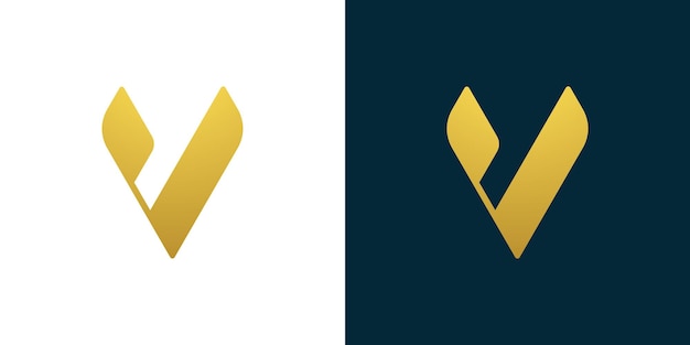 Elegant eenvoudig minimaal luxe lettertype alfabet letter V logo ontwerp