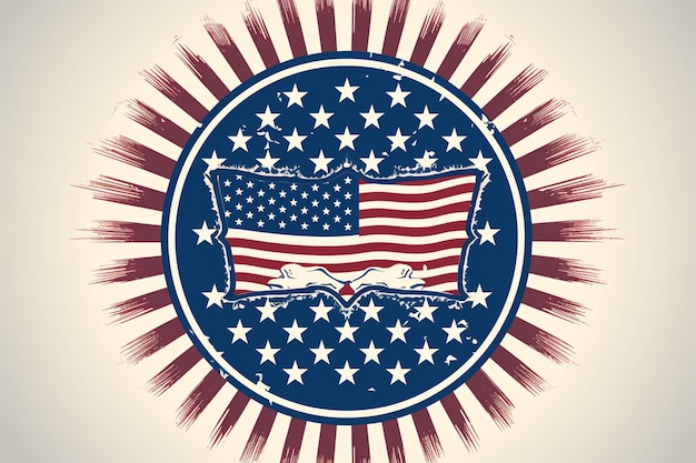 Foto elegant embleem vlag van de verenigde staten op stralende zonneschijn