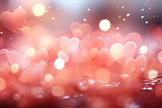 Foto elegant en grillig roze harten achtergrond perfect voor een feestelijke valentijnsdag viering