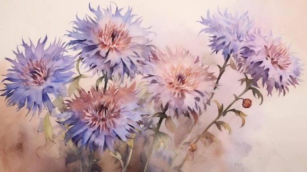 Photo elegant english style seeds in watercolor medium