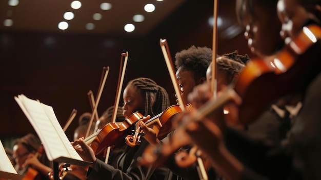 Foto esecuzione dell'orchestra giovanile afroamericana di talento