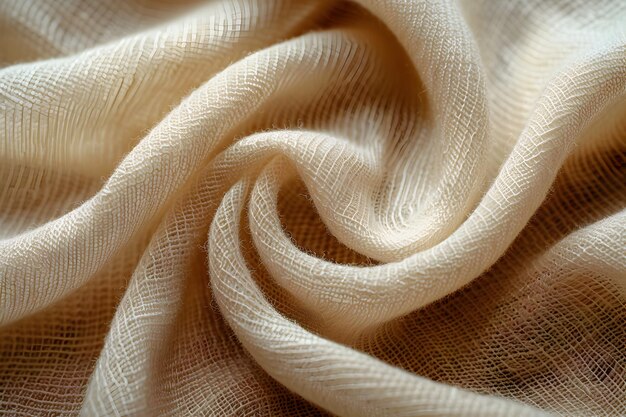 Elegant Fabric Texture Background with Swirling Threads in Warm Neutral Tones