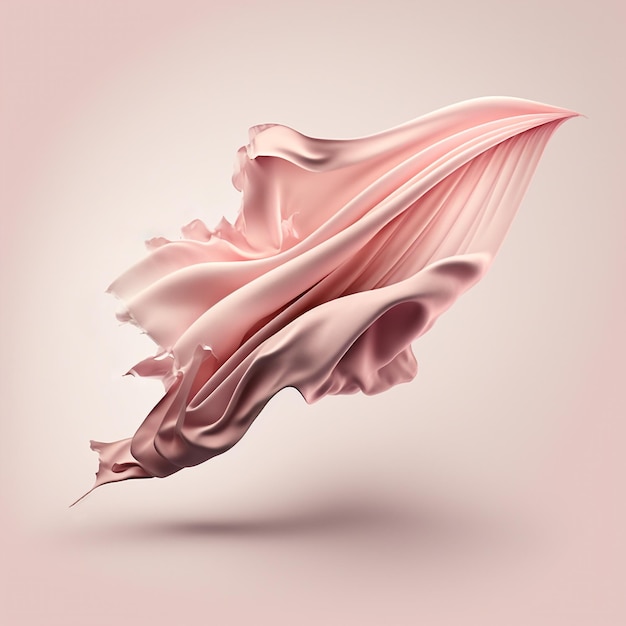 Photo elegant fashion flying satin silk cloth design for product display illustration