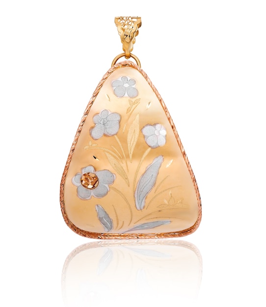 Elegant female gold pendant. A precious gift for a woman.