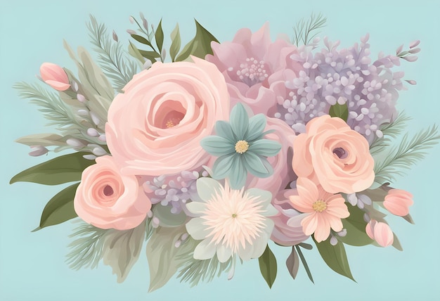 Photo elegant festive bouquet in pastel colors