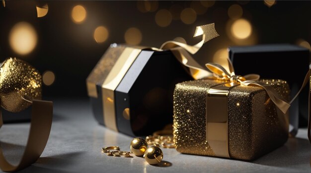 Elegant Festivities Kerstconcept in zwart en goud