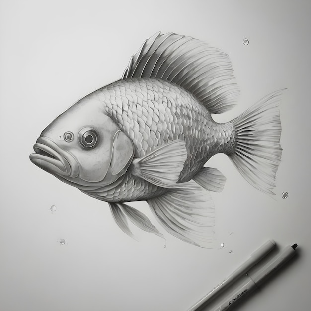 Elegant Fish Drawing