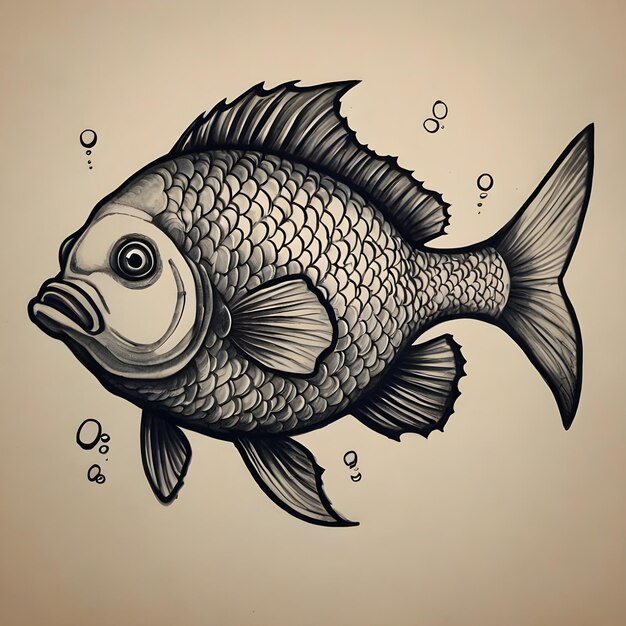 Elegant Fish Drawing