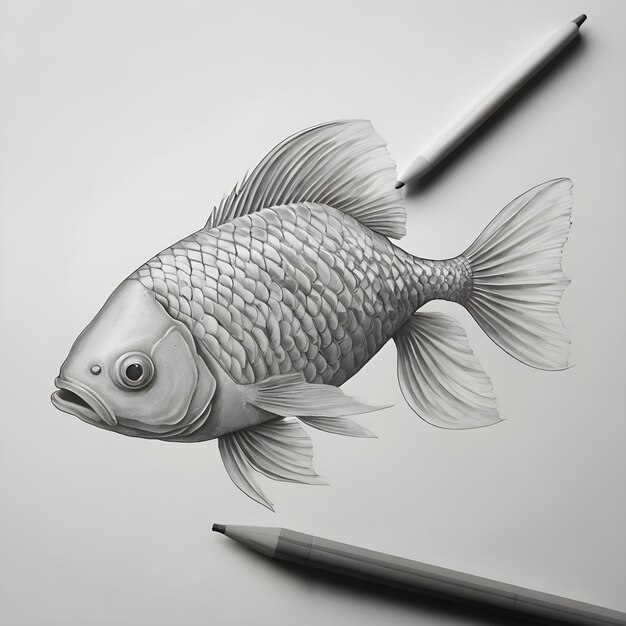 Photo elegant fish drawing