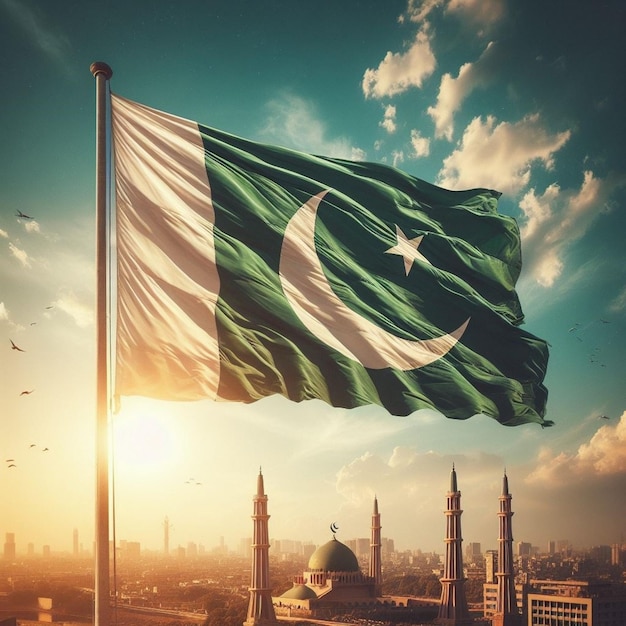 elegant flag of pakistan photo experience the elegance of the national flag in intricate detail